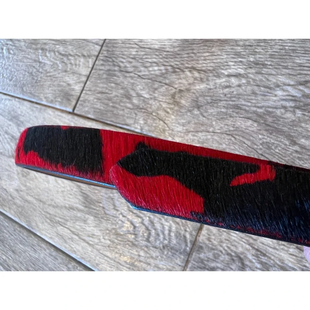 Classiques‎ Entier Patent Leather Belt Womens Small USA PR4229 Cow Print Rodeo